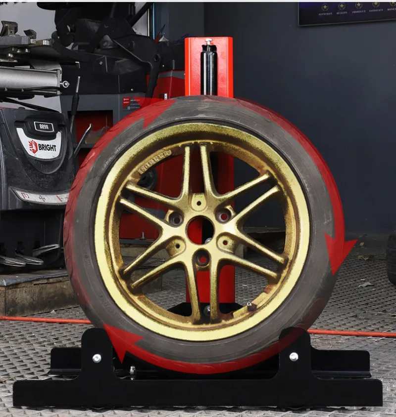 Car Detailing Rolling Wheel Stand 360° Tire & Wheel Detailing System Automotive Cleaning Equipment Rim&Tire Cleaner Stand