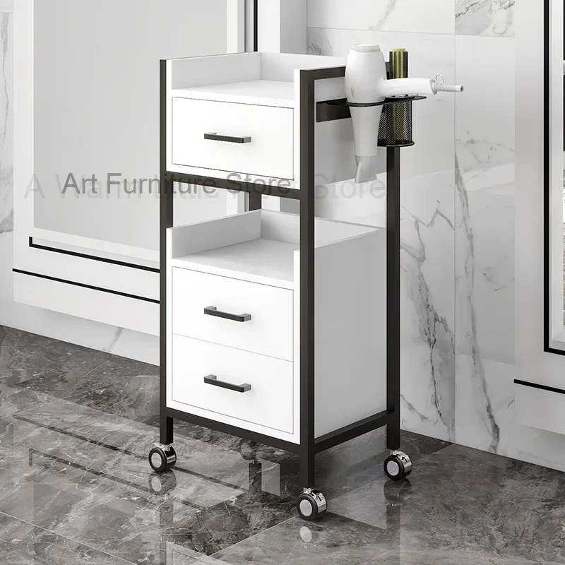 

Portable Rolling Trolley Beauty Salon White Professional Salon Trolley Storage Drawers Carro Peluqueria Salon Furniture MQ50TC