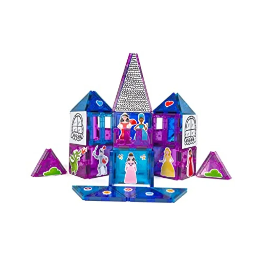 60-Piece Building Set, Adorable'STEM Toy, Creative Play, Shape and Pattern Recognition, Fine Motor Skills, Includes Storage Bag