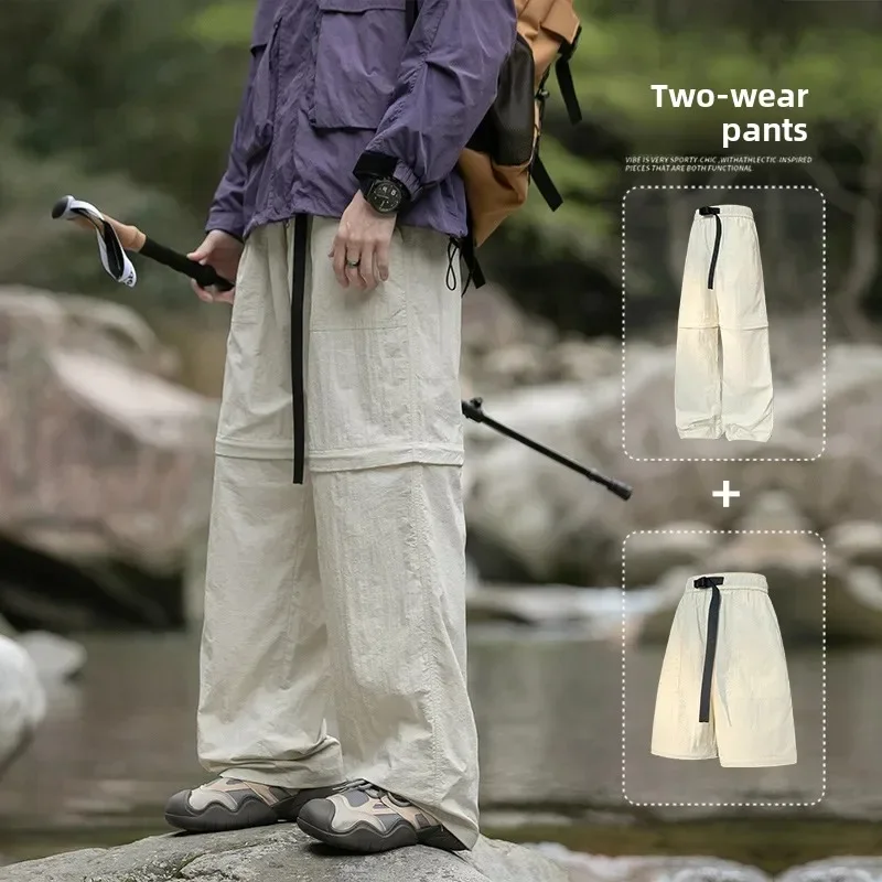 

Pop Waterproof Outdoor Sports Trousers Summer Loose Slimming Casual Pants Neutral Style Fabricated Shorts Detachable Legs Two-