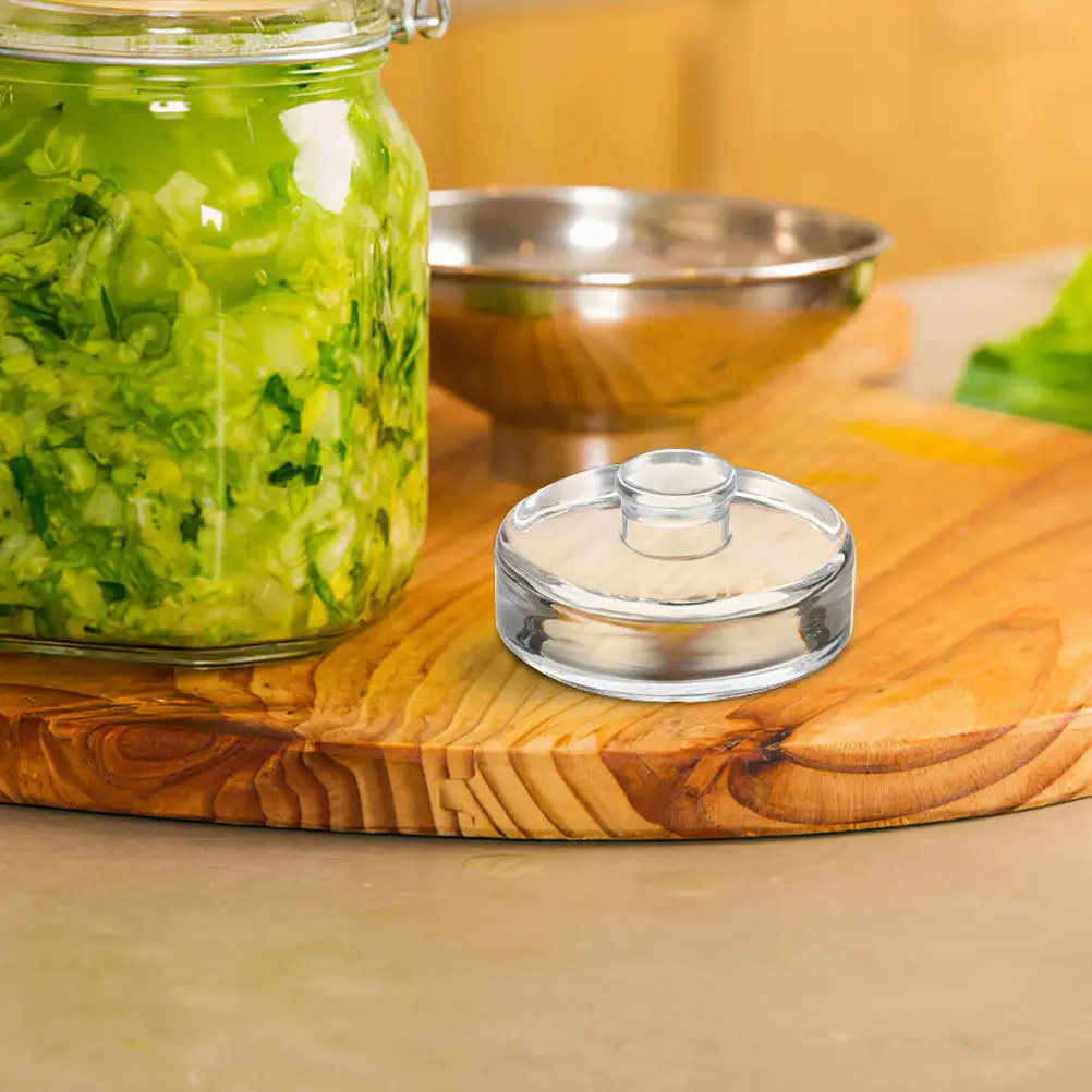 Pesas de vidrio para fermentación, 3 unidades, de alta resistencia, para tarros Mason de boca ancha, pesas que no rayan para tarros de encurtidos y verduras fermentadas