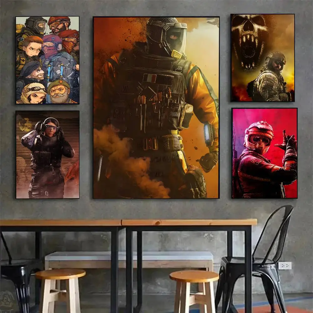 لعبة قوس قزح ستة الحصار ملصق فني ذاتي اللصق ملصق مضاد للمياه مقهى غرفة النوم جدار ديكور #3