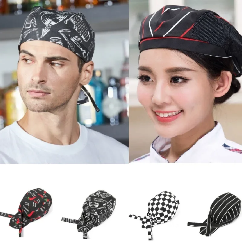 

Adjustable Chef Hat Mesh Kitchen Cooking Hat Restaurant Chef Skull Cap Party Role Play Bonnets