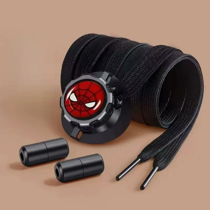 1 Pair of Spider Design No-Tie Shoe Buckles - Rotating Quick-Adjust Fasteners for Thick Laces, Unisex for Sports & Outdoor