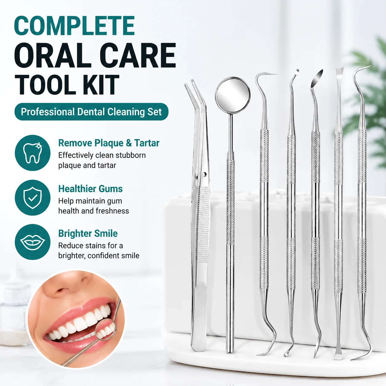 Dental Mirror Probe - Zestaw narzędzi do czyszczenia zębów, skrobak