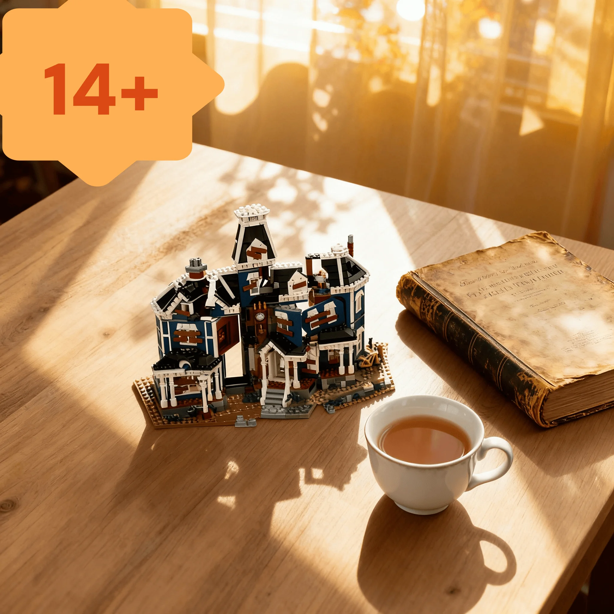 

Home decoration creative MOC2026 new brown and dark blue modular assembly building series toys adult birthday gift desktop