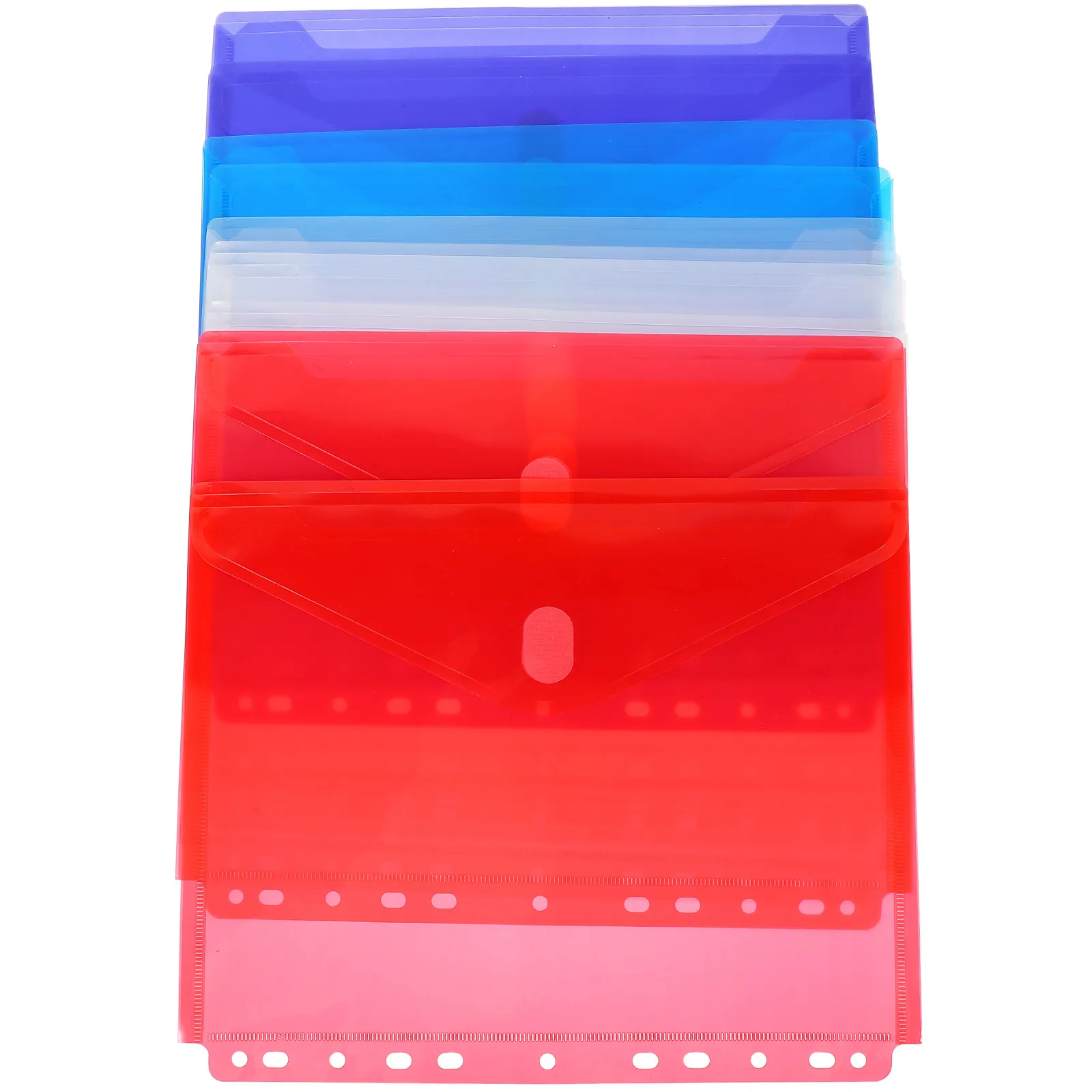 

10Pcs Premium Transparent Plastic Document Bags with Snap Button File Folders for Receipts Coupons Tickets Vouchers Checks Bills