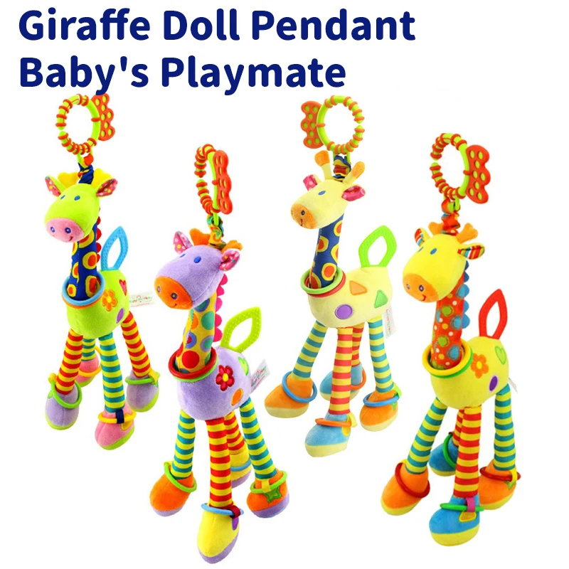 Zachte Giraffe Polsbandje Workout Speelgoed Kinderen Op een voertuig gemonteerde muziek Hanger Baby Slapen Metgezel Leuke Action Figure Speelgoed Cadeau