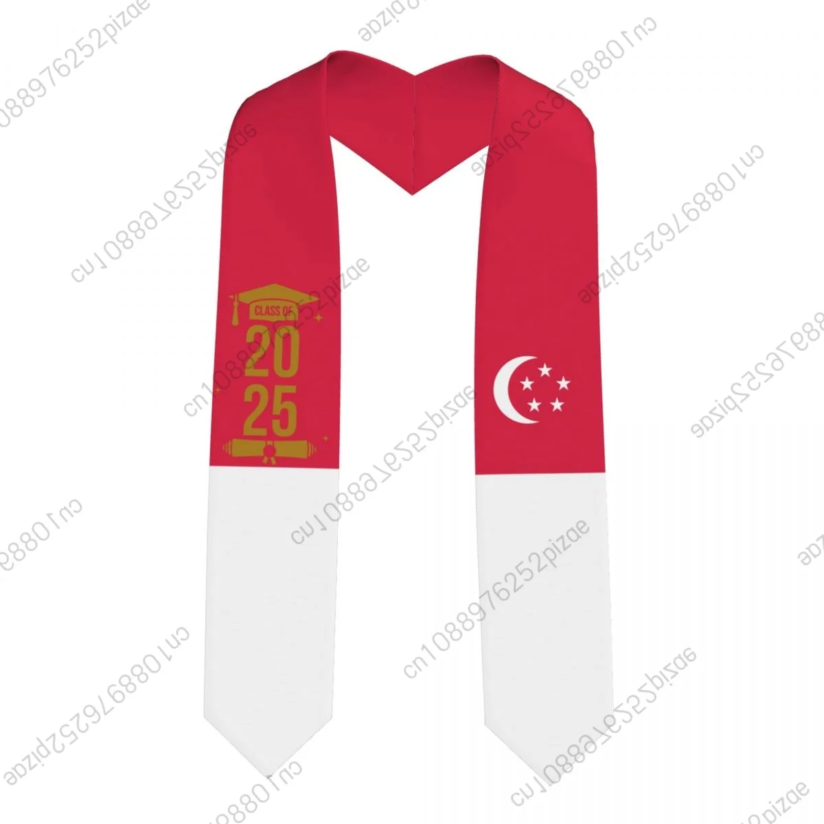 

Новый флаг Сингапура, класс 2025, 183*13 см, выпускной палантин, шарф с поясом для международных студентов, гордый