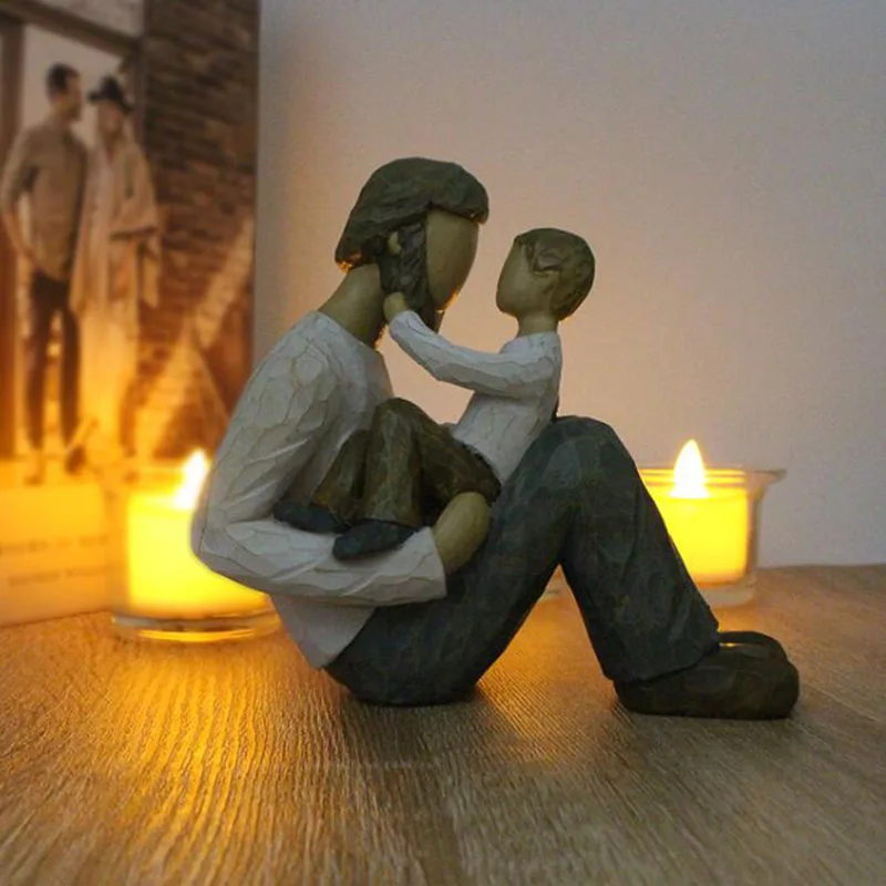 New Style Father and Son Statue Ornaments Creative Household Desktop Ornaments Resin Crafts Home Decor