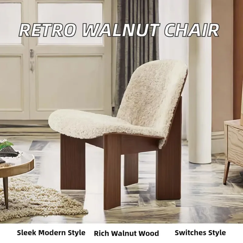 Modern Club Retro Convertible Living Room Furniture Recliners Coffee Shop Leisure Chair Walnut Wood Hotel Bistro Home Office Gym