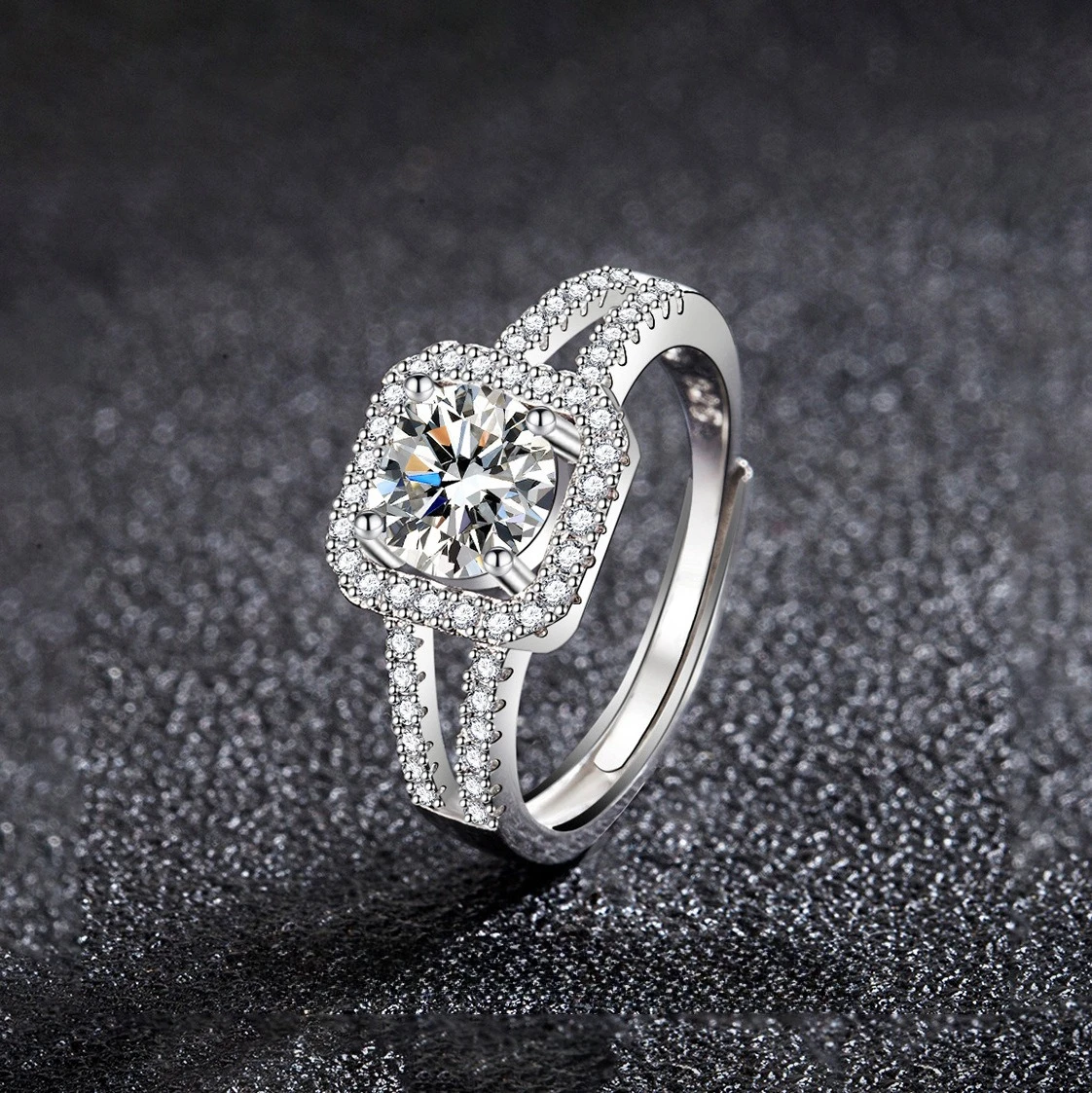 New 925 Sterling Silver Ring Shining 5A Zircon  for Women Wedding Jewelry Engagement Charm Party Fashion Gift Top Quality Ring