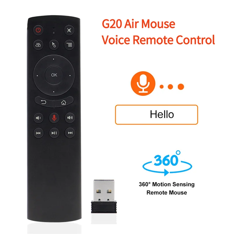 G20S Air Mouse Gyro 2.4G Wireless Voice Smart Remote Control IR Learning Fly Air Mouse for Android TV Box PC Tablet