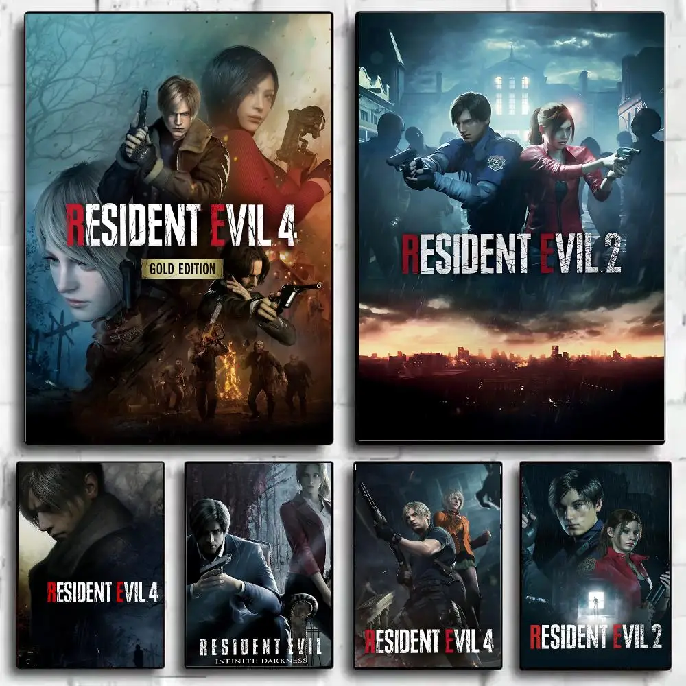 Zombie Horror Game R-Resident E-Evil Poster Wall Art Print Sticker for Bedroom Living Room Dorm Office Modern Home Decor