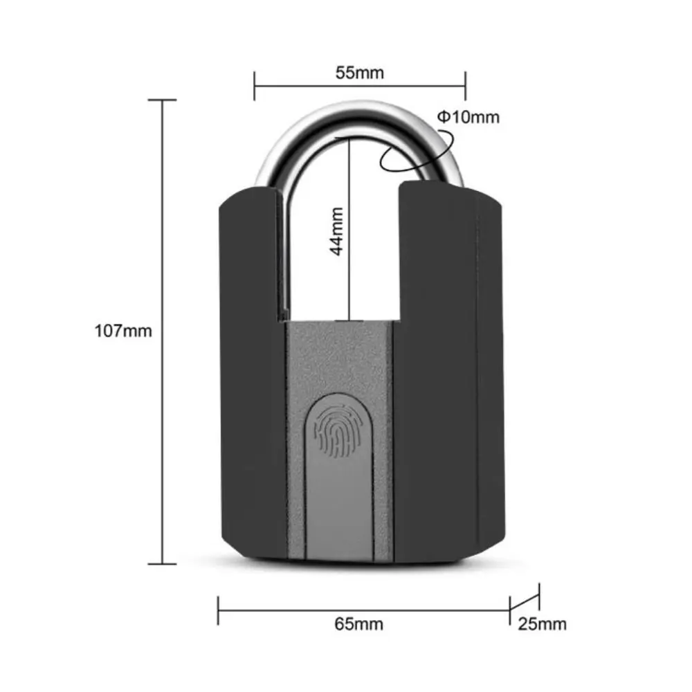 Candado inteligente recargable resistente, resistente al agua, Control por aplicación, bloqueo de huellas dactilares, cerradura electrónica biométrica de acero de aleación para gimnasio