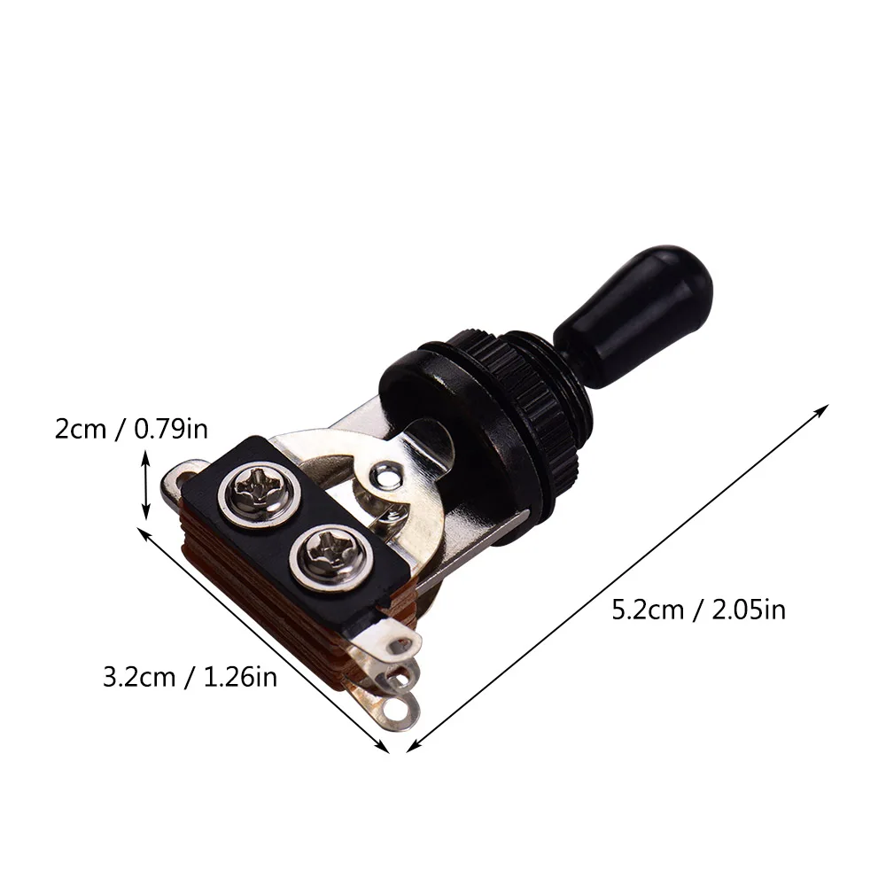 M00971 3 Way LP SG Elecric Guitar Switch 3-Position Pick-up Selector Toggle Silver/Black Top Switch Toggle image 5