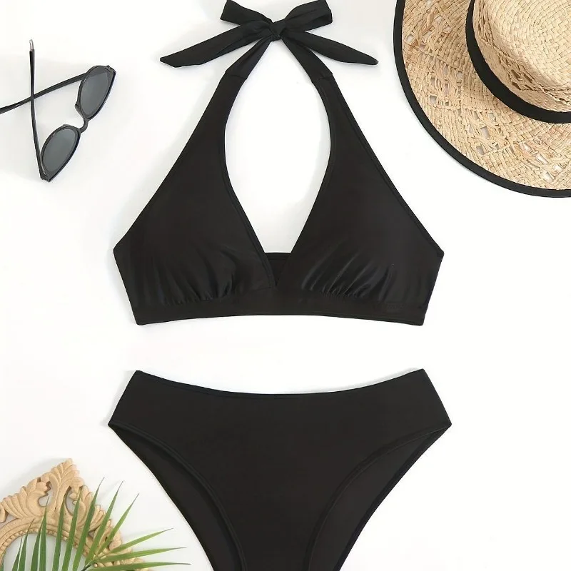 2026 New Tie Front Tankini Set Push Up Tummy Control Swimwear For Beach Pool Holiday Wear