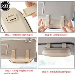Universal Car Glasses Case Sunglass Storage Box Sun Visor Clip-on Glasses Storage Box Car Interior Storage