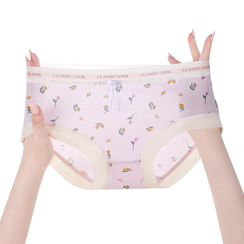 Sexy Panties Set Pack Ice Silk Briefs Panties Women Micro Underwear Women's Lingerie Lady Triangular Underpants Seamless Fancy