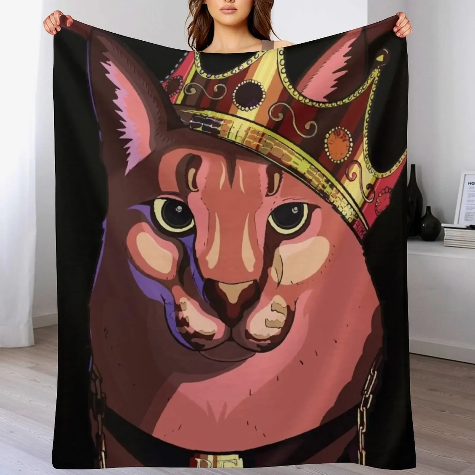 

Zabloing Big Floppa Throw Blanket Furrys Quilt Blankets For Baby Soft Plush Plaid Blankets