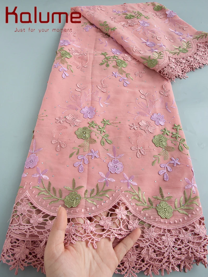 

Kalume африканская сухая хлопковая кружевная ткань, швейцарская вуаль, 2025, нигерийская кружевная ткань, высокое качество, вышивка для шитья платьев своими руками F3831