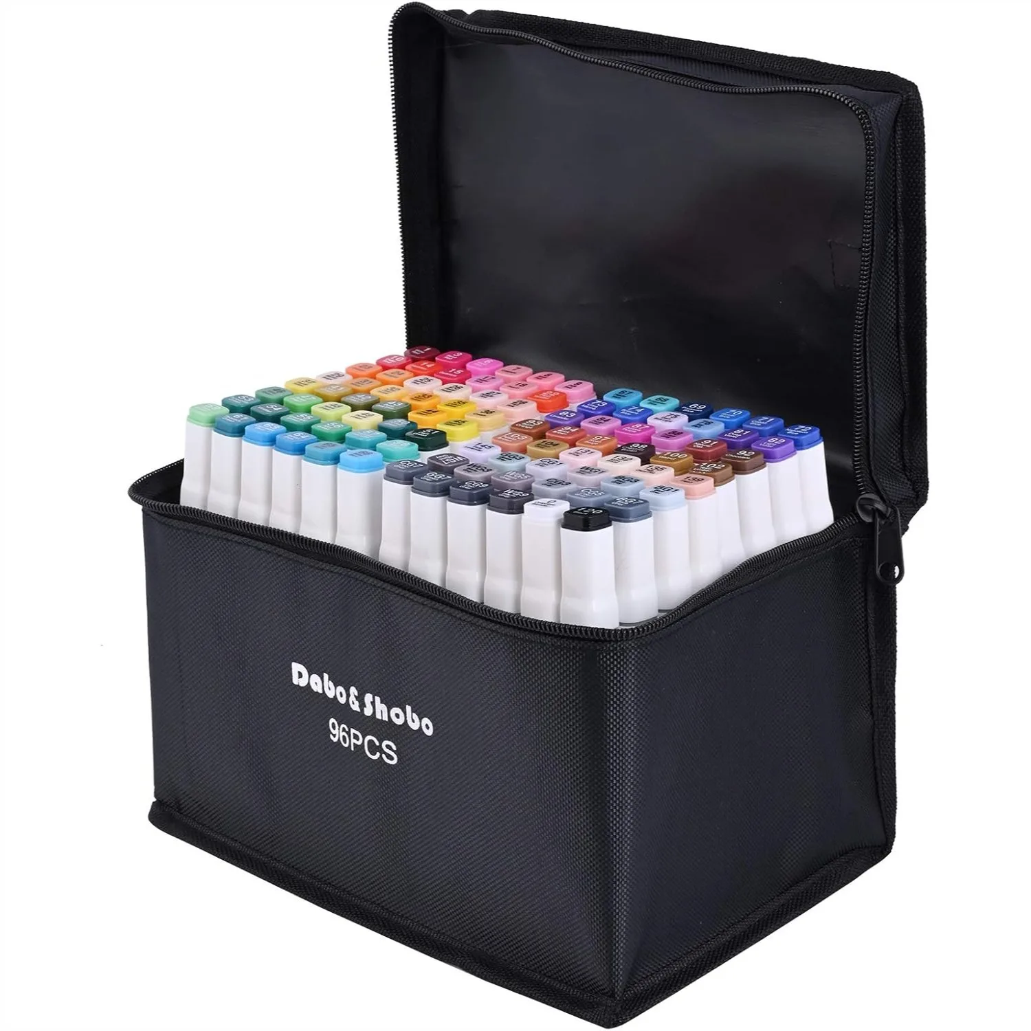 

96 Colors Alcohol Marker Set, Dual Tip Fine & Chisel for Adult Coloring and Sketching