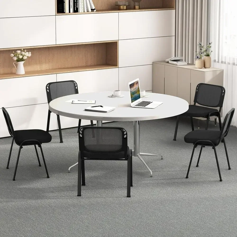 Oice Gt Chairs Set o 5 Retion Waiting Room Chairs Stacking with Mesh Back and Thickened Cushion or Home Oice & Conerence Room