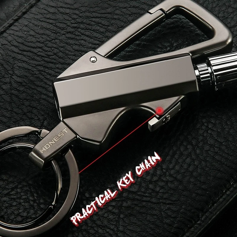 Honest Kerosen Lighter with Multifunctional Keychain, Outdoor Waterproof Portable Personalized Gift