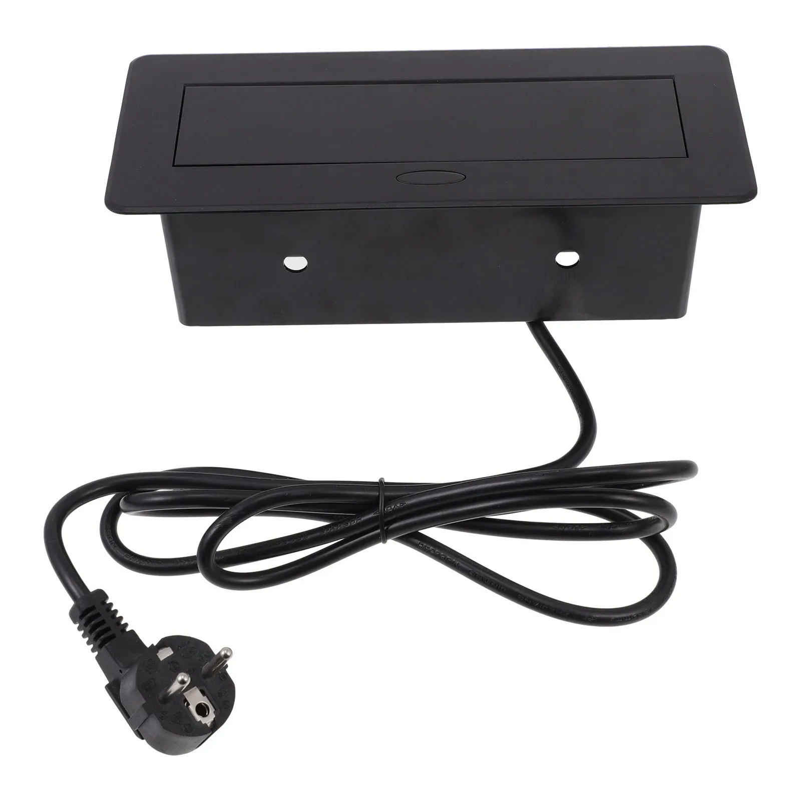 

1pc Desktop Socket Eu Plug Charging Outlet For Home Power Supply Durable Abs Steel Vertical Design Practical Storage