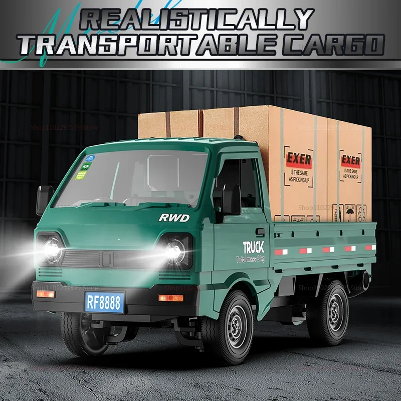 Micro-camion RC 2.4G tout-terrain 116, Simulation de camion Cargo à dérive avec lumière de pulvérisation, véhicule télécommandé, jouets pour garçons, cadeaux