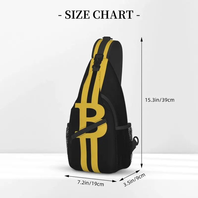 Blockchain Digital Currency Bitcoin Sling Chest Crossbody Bag Men Casual BTC Cryptocurrency Shoulder Backpack for Hiking