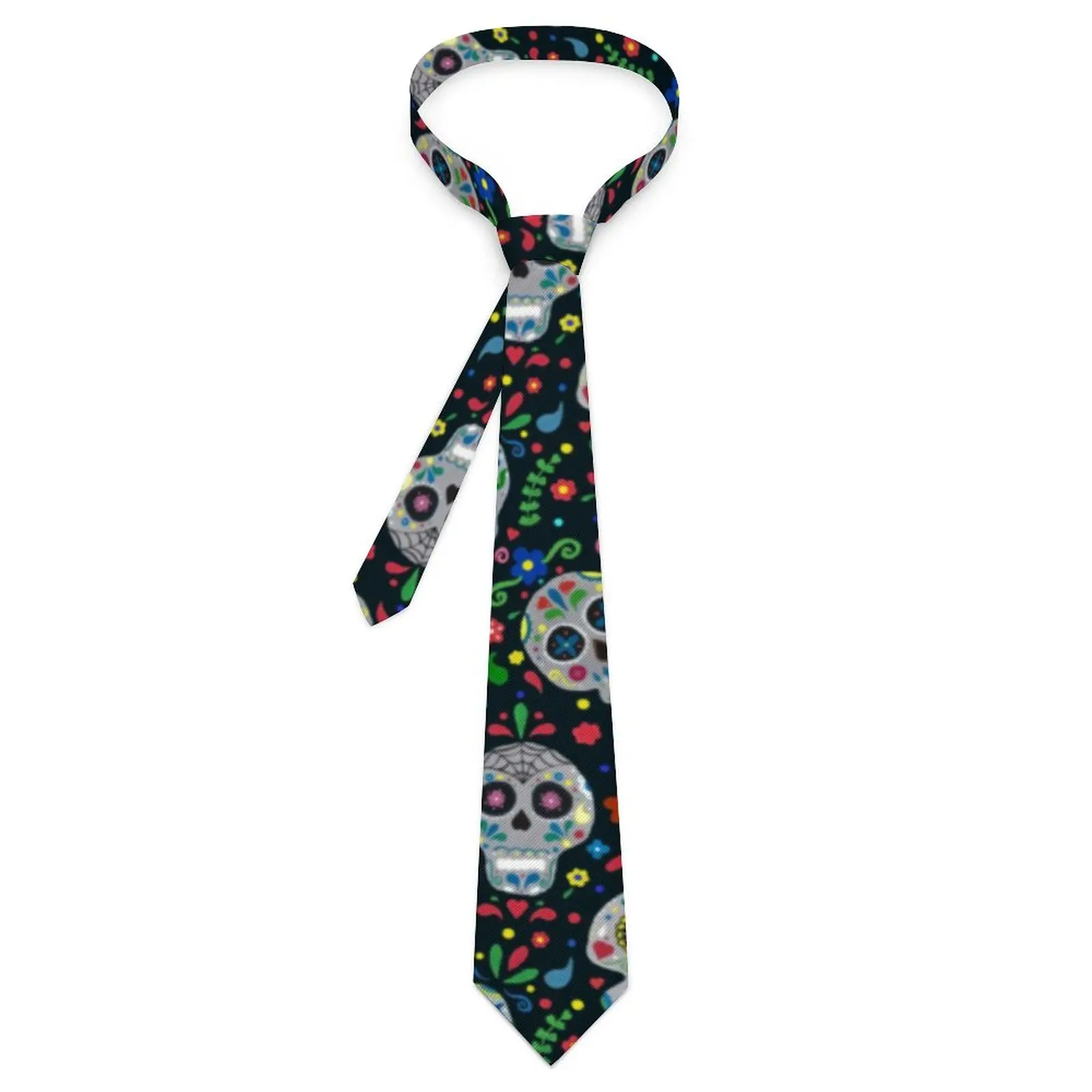 

Men's Tie Dia De Los Muertos Sugar Skull Neck Ties Floral Print Cute Funny Collar Tie Pattern Daily Wear Necktie Accessories