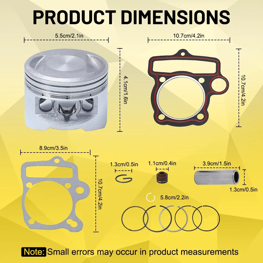 YX140 140cc High Compression Complete Piston Kit For 56mm Z140 Z3 140 Z2 YX140 Pitbike Engines Motorcycle Parts