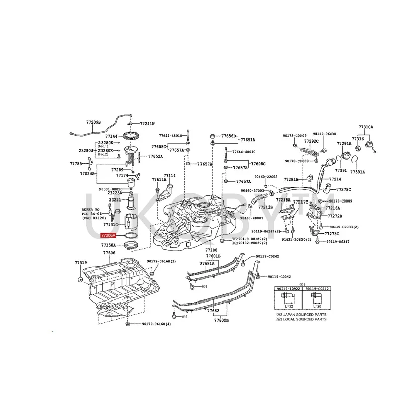 7716948040 771690E020 To yo ta Highlander SIENNA Fuel suction pipe fixing gasket