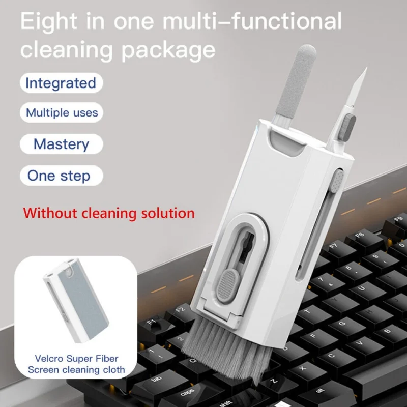 8 In 1 Electronic Cleaner Kit Keyboard Cleaning Screen Multifunctional Clean Brush for Headset Earphone Laptop Phone PC Camera