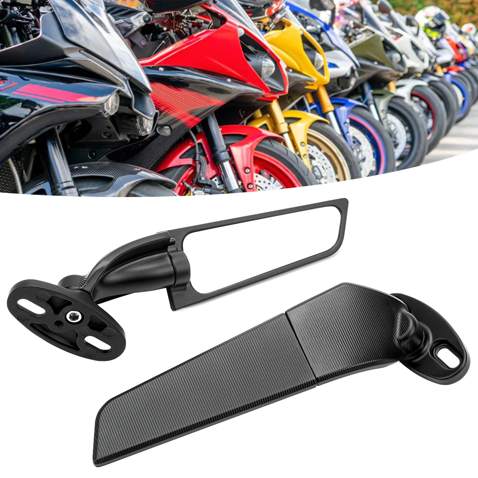 2 szt. Lusterko wsteczne motocykla regulowane obrotowe lusterko wiatrowe zamiennik dla Ninja 250 300 H2 H4