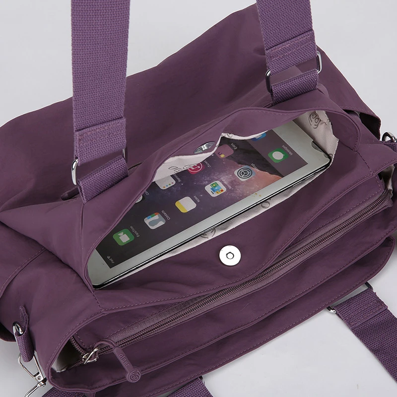 Damen-Shopper aus Oxford-Gewebe mit großer Kapazität, leichte, strapazierfähige Schultertasche, Handtasche für Freizeit, Arbeit, Pendeln und Reisen. – Detail 10
