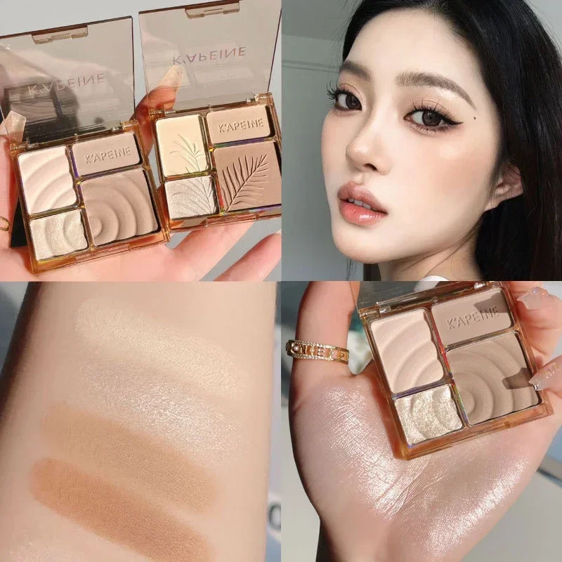 1Pc Matte Highlighter Bronzer Palette Gesicht Schattierung Pflege Pulver Langlebig Make-Up Gesicht Konturierung Schatten Kosmetik Wellen
