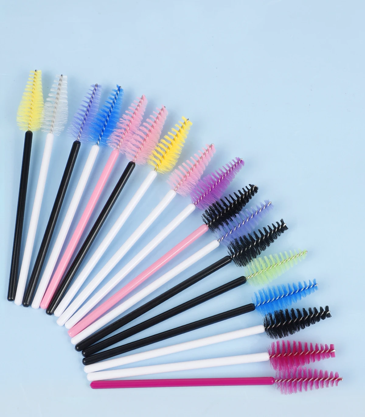 50 قطعة عصا الماسكارا النايلون القابل للتصرف قضيب رمش فرش لتطعيم جلدة تمديد النساء فرشاة للمكياج أدوات