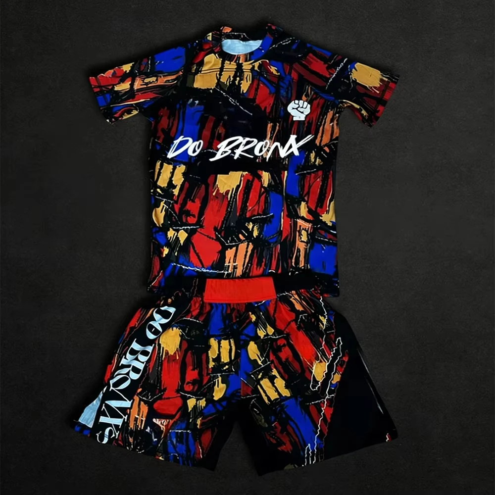 Summer MMA Top Boxing Charles Oliveira Fighting Event T-shirt Shorts Men's Breathable Speed Dry Wrestling Children's Sportswear