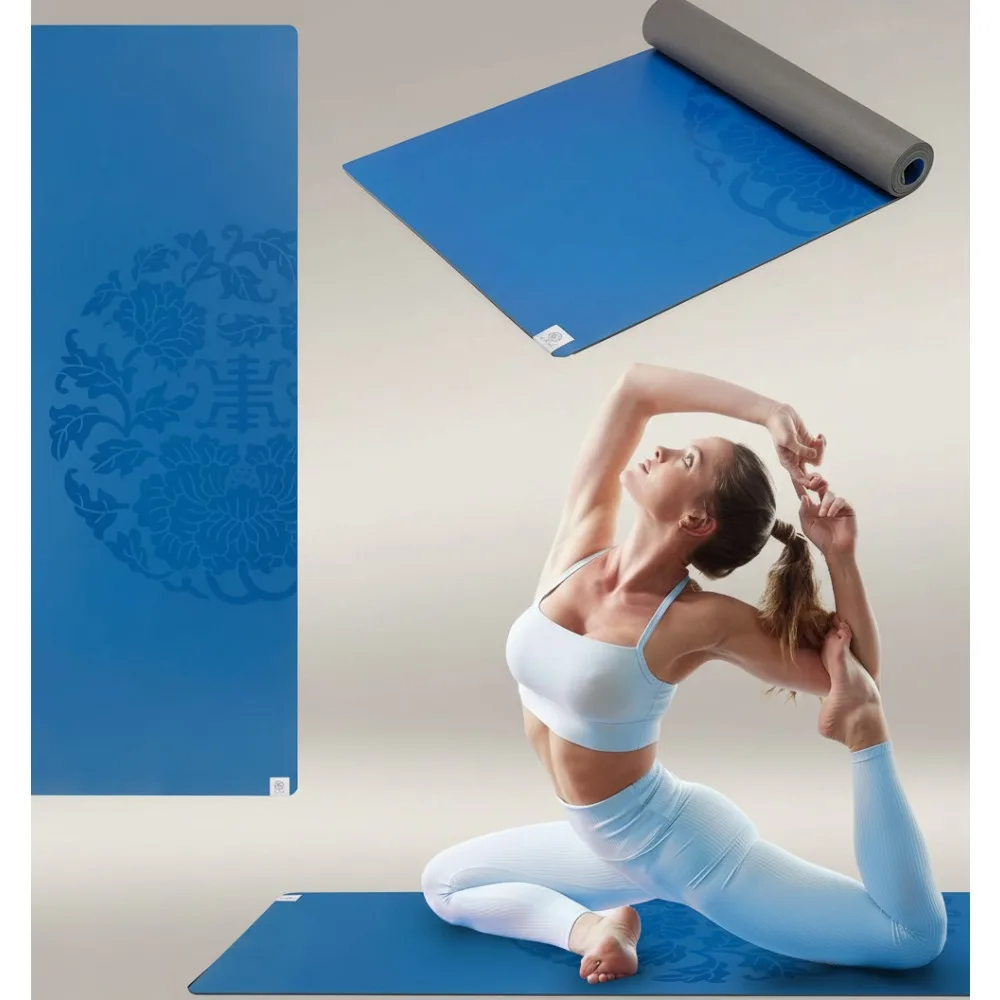 

Нескользящий коврик для йоги толщиной 5 мм — дополнительная амортизация для горячей йоги, пилатеса и фитнес-тренировок — 68x24 дюйма