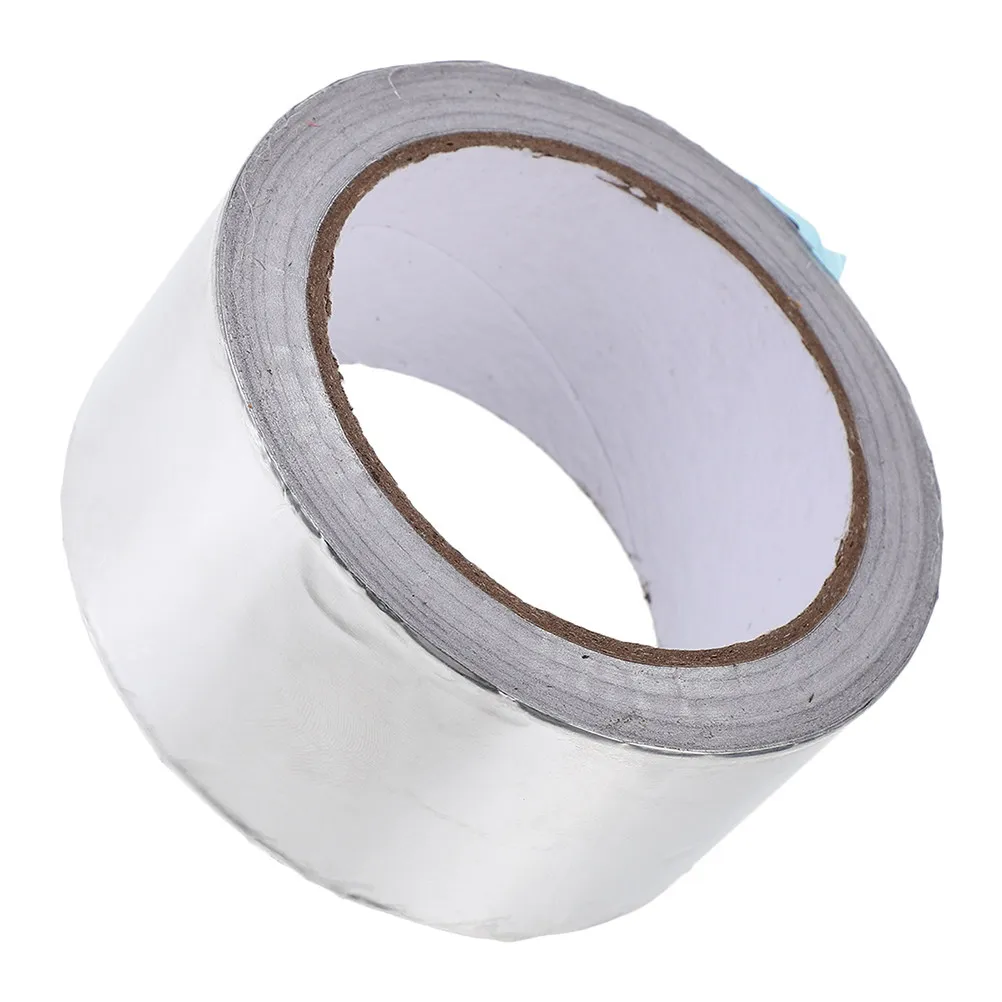 1 Roll Aluminum Foil Pipe Tape High Temp Insulated Sealing Tape Roll for Pipeline Heat Insulation Waterproof Repair Household