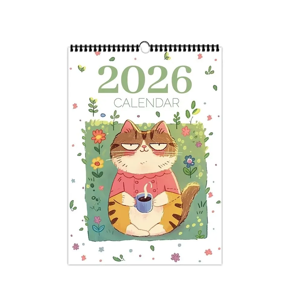 

Creative Family Planner 2026 Calendar 12 Monthly Handmade Cat Cafe Calendar Large Size Desktop Calendar Home Decor