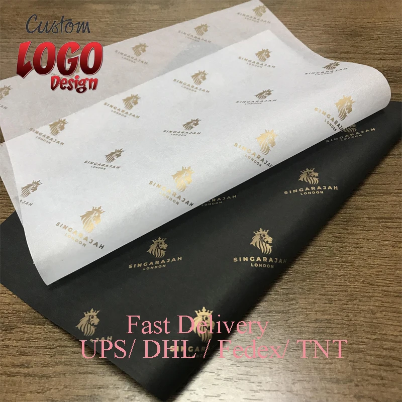 500 OR 1000 pcs /lot Custom Logo Printed Tissue Paper Gift Wrapping Silk Paper for Clothing Packaging T-shirt Gifts Wholesale