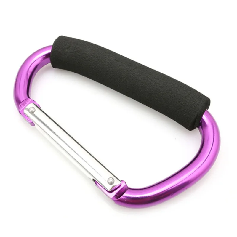 Großer Karabiner, Kinderwagen-Haken, Organizer, Aluminium, D-Ring, Federverschluss, Schlüsselanhänger-Clip, Tragegriff zum Aufhängen von Geldbörsen, Einkaufstaschen – Detail 10