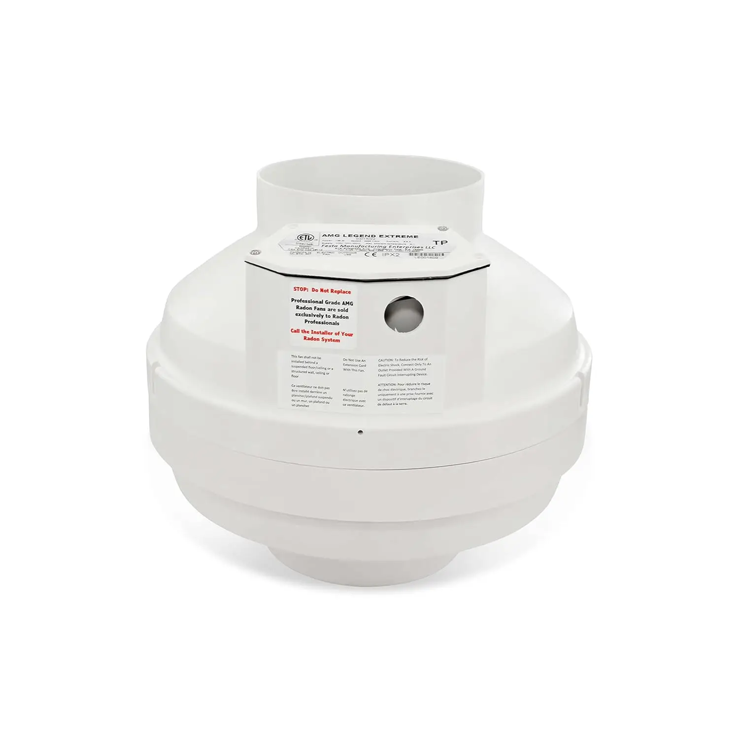 Legend Extreme Radon Fan - Quiet and Energy Efficient 571 CFM Radon Mitigation System Inline Fan