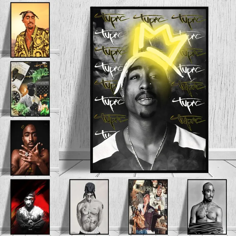 Legend Rapper Tupac Shakur 2Pac Portrait Poster Thug Life Canvas Painting Wall Print Bedroom Home Decor Fans Collect Artwork