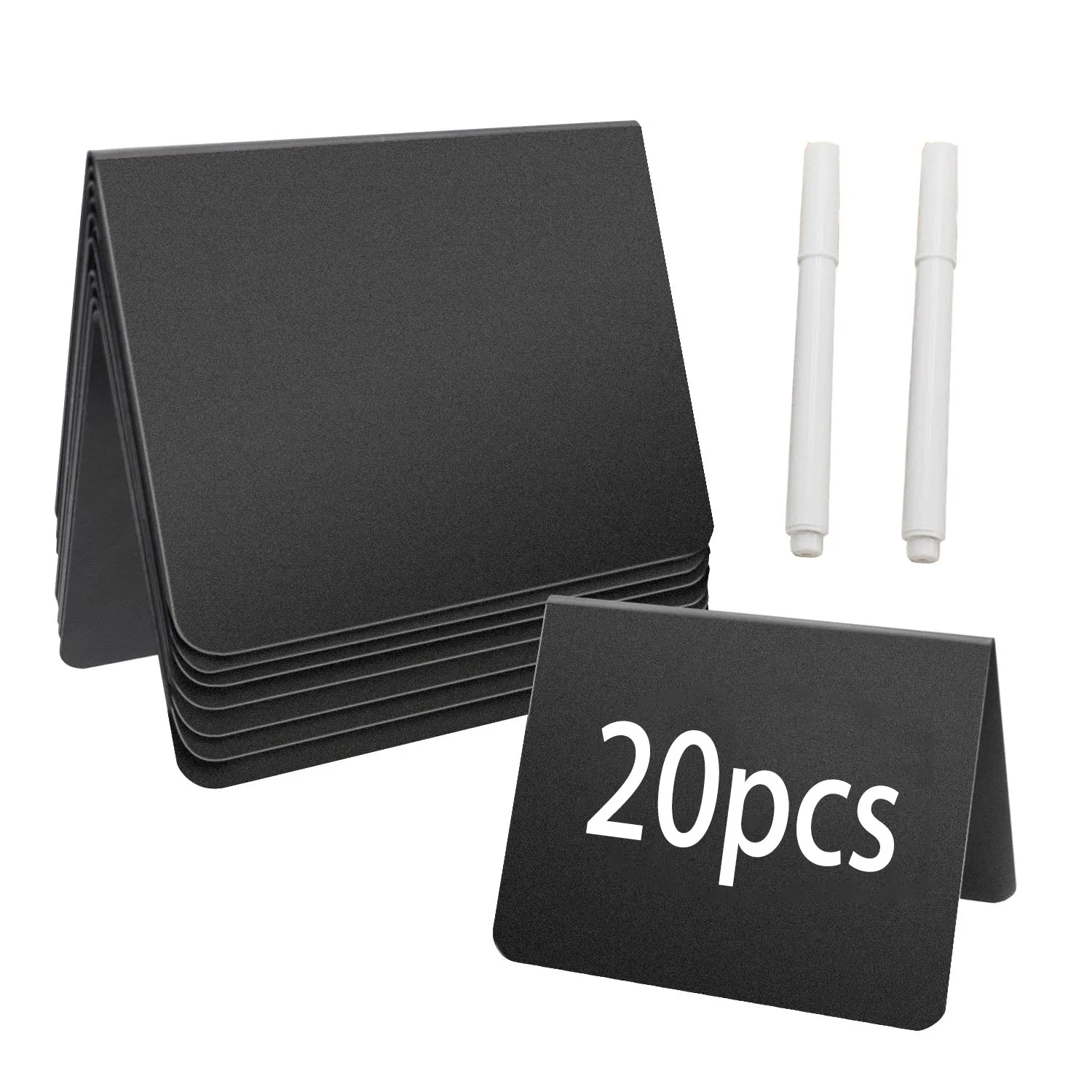 Mini Chalkboard Signs, Small Blackboard with 2 Blackboard Pens for School, Weddings, Party Food Signs, Message Board Signs