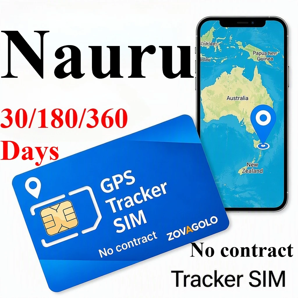 GPS Tracker SIM Nauru, 30D30MB/180D180MB/360D360MB No Monthly Charge, Flexible Data Plan for Island Family Positioning Device