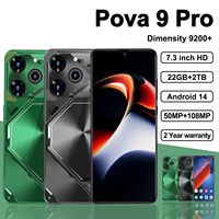 NEW Pova 9 Pro Smartphone 7.3inch 5G Dimensity9200 22G+2TB Cell Phone Dual SIM MobilePhones 50+108MP Android14 Unlocked NFC